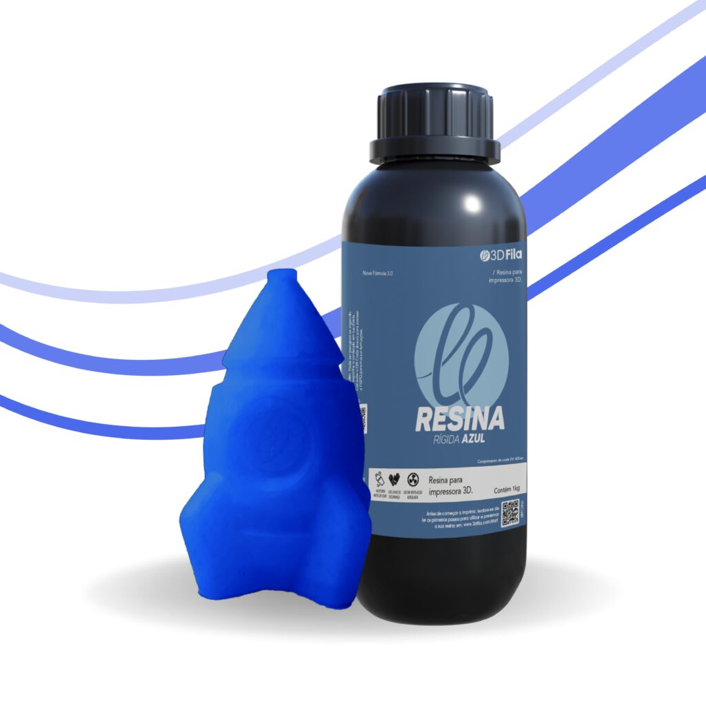 Resina 3D Azul (opaca) 1kg LCD - 1KG - 3D Fila