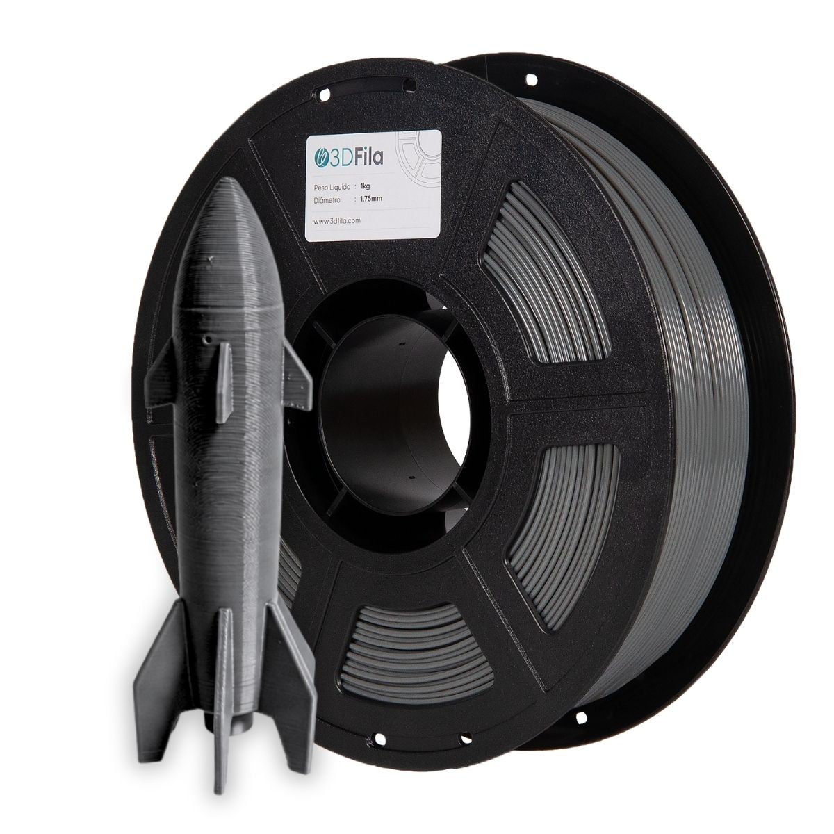 Filamento PETG XT Cinza Gray Storm 1,75mm 1 filamento petg cinza gray