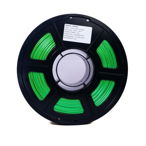 Filamento PLA Silk Tricolor Verde, Dourado e Laranja 5 Filamento PLA Silk Tricolor Verde, Dourado e Laranja - Imagem 5