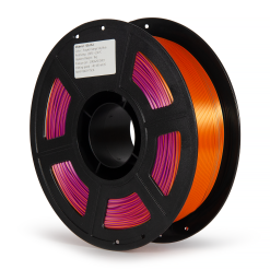 filamento pla tricolor roxo, laranja e azul