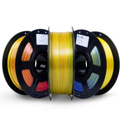 filamento pla tricolor vermelho, amarelo e azul