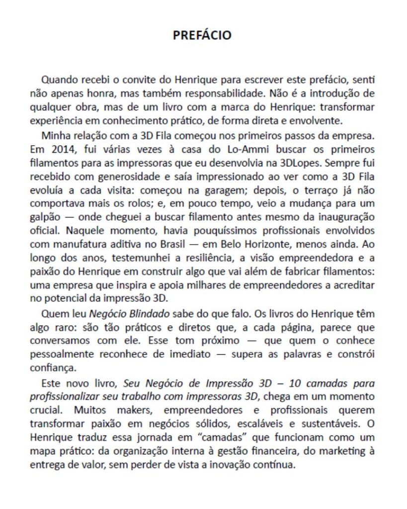 livro seu negocio de impressao 3d prefacio