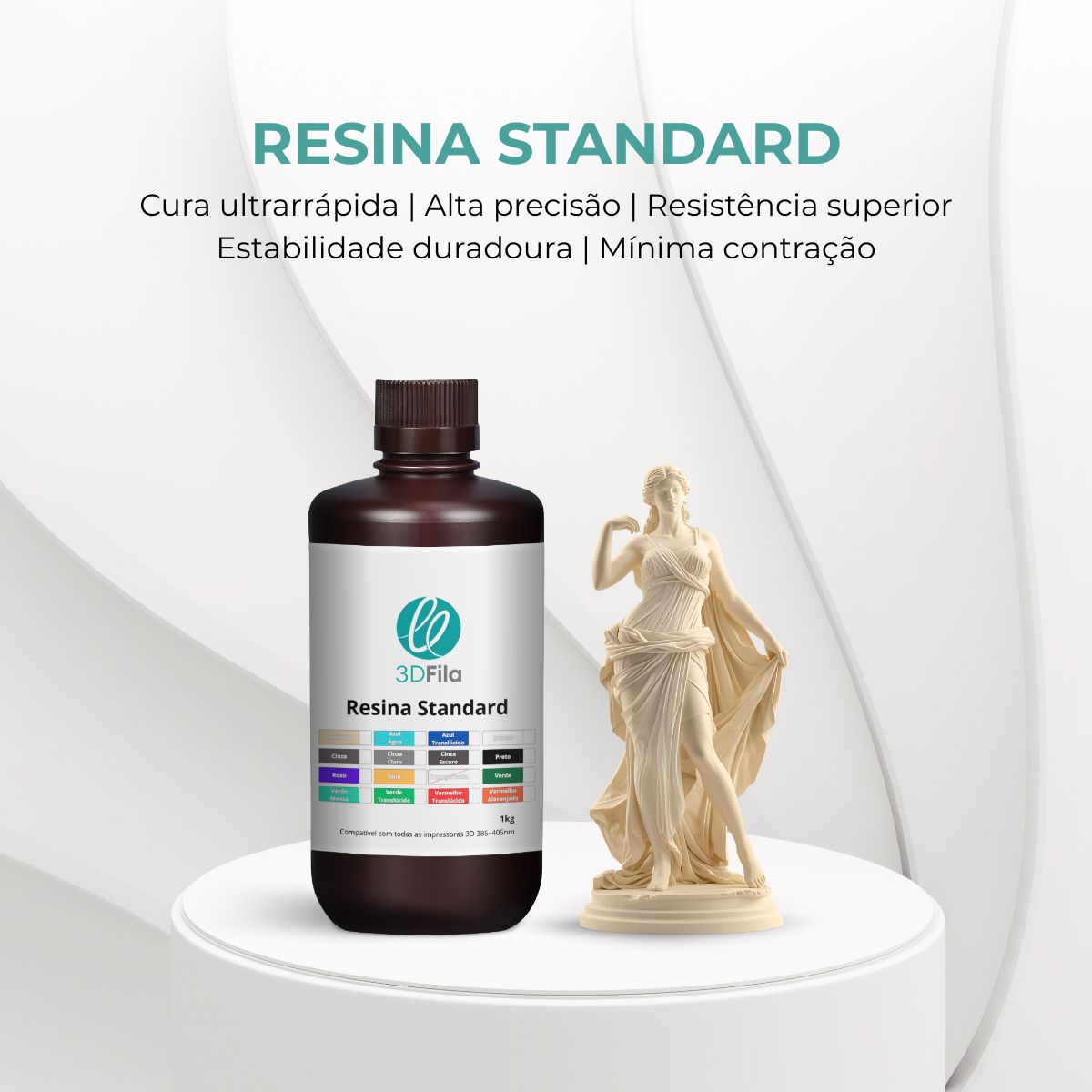 Resina 3D Standard 4.0 Amêndoa 1kg 3 Resina 3D Standard 4.0 Amêndoa 1kg - Imagem 3
