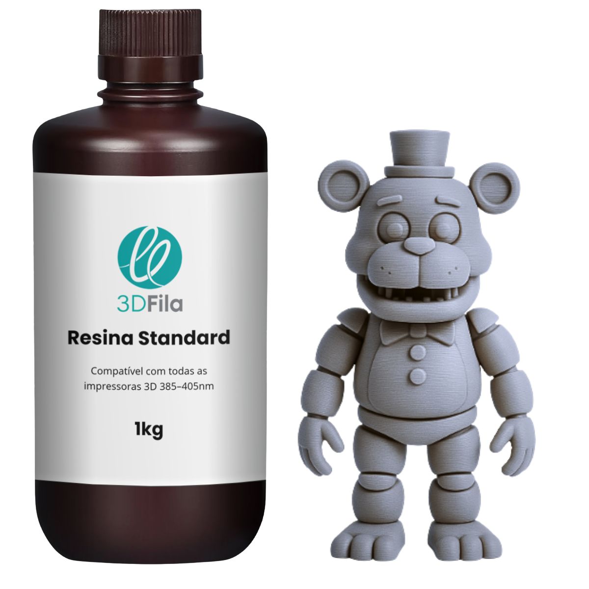 Resina 3D Standard 4.0 Cinza 1kg 1 resina 3d standard 4.0 cinza