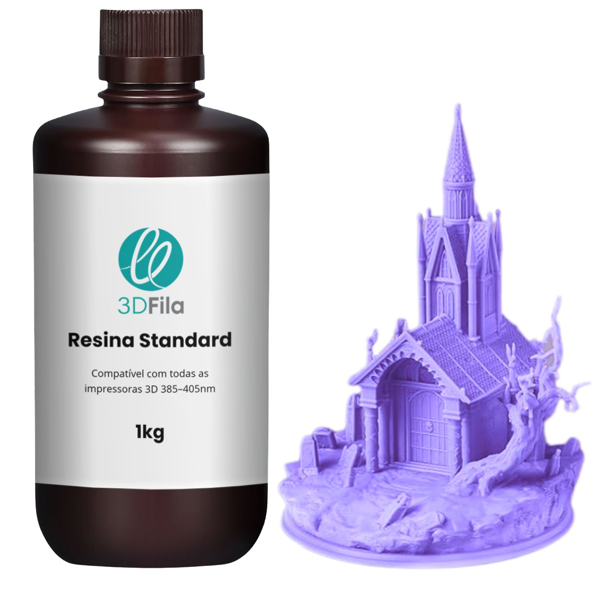 Resina 3D Standard 4.0 Roxo 1kg 1 resina 3d standard 4.0 roxo