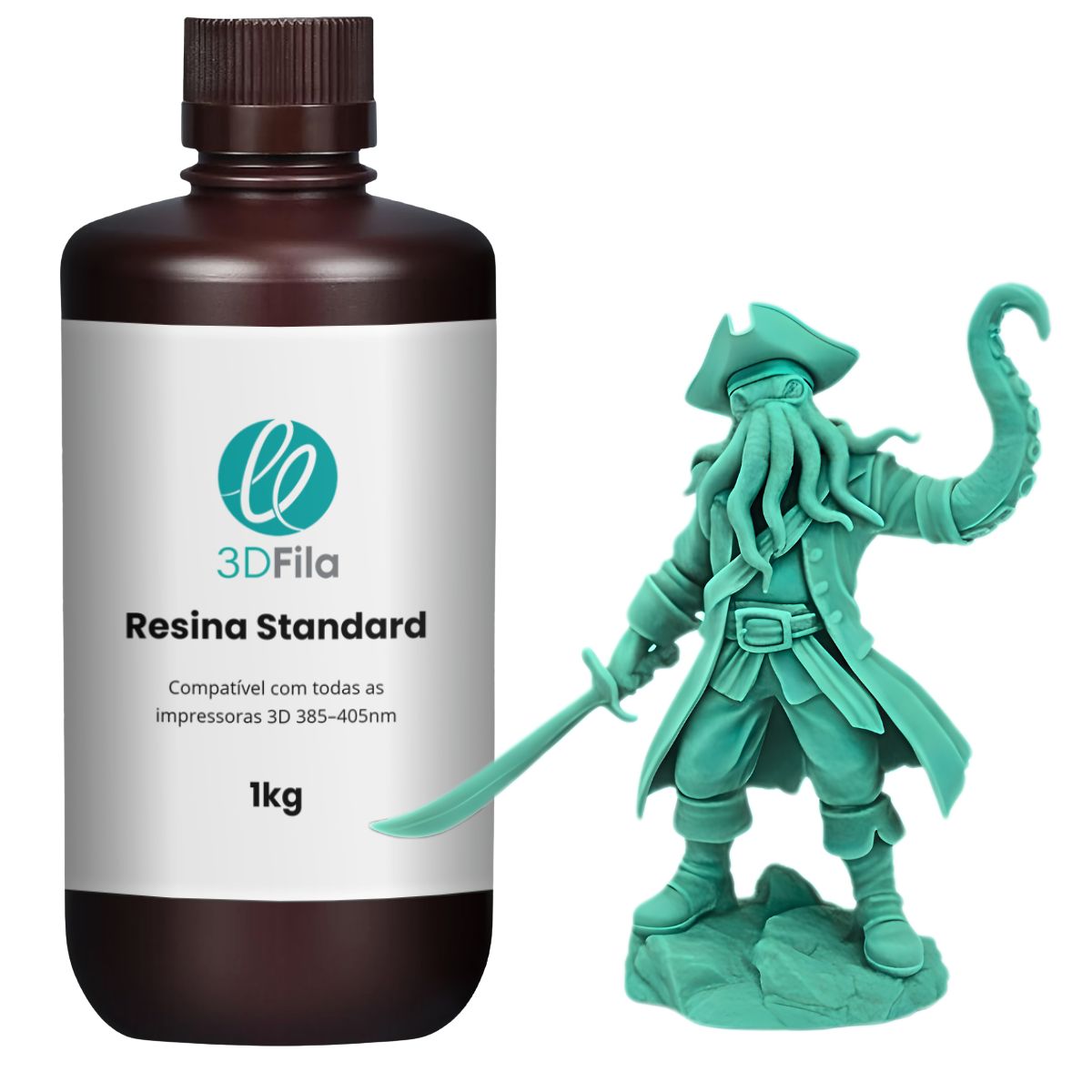 Resina 3D Standard 4.0 Verde Menta 1kg 1 resina 3d standard 4.0 verde menta