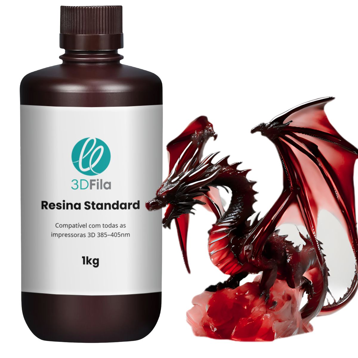 Resina 3D Standard 4.0 Vermelho Translúcido 1 resina 3d standard 4.0 vermelho translúcido