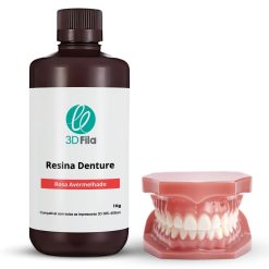 resina 3d denture rosa avermelhado