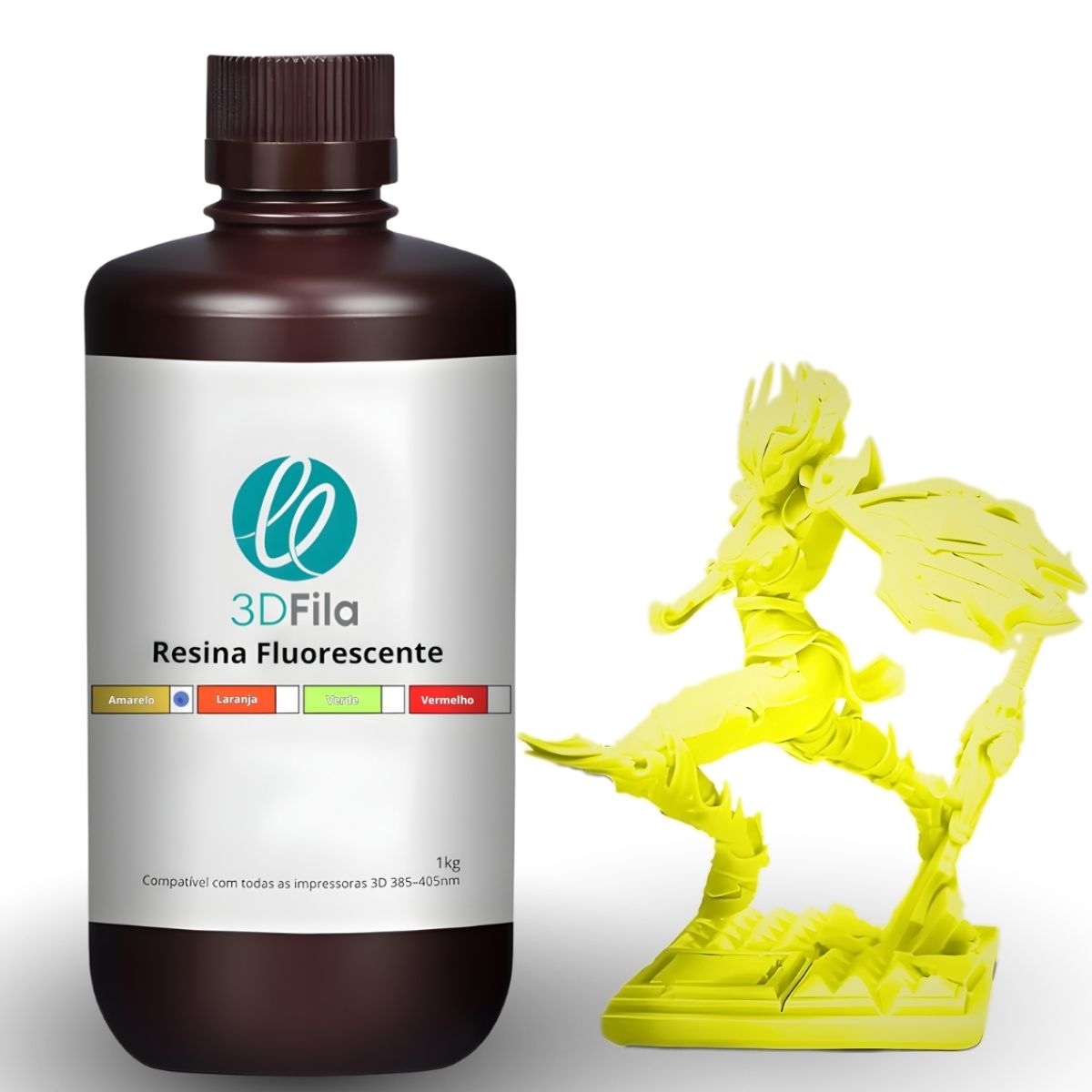 Resina 3D Fluorescente Amarelo 1 resina 3d fluorescente amarelo