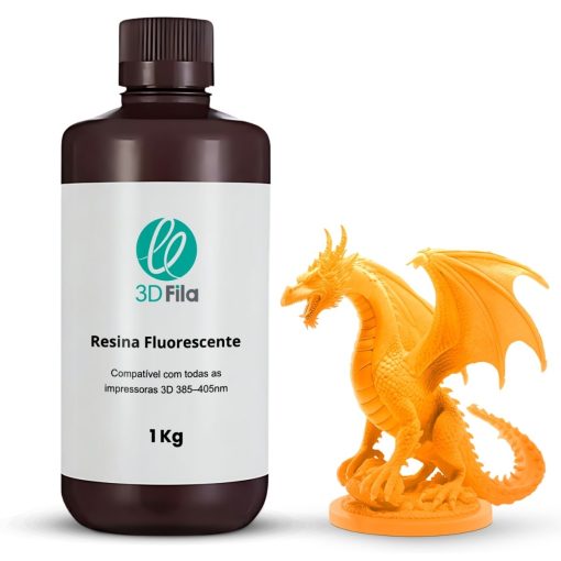 resina 3d fluorescente laranja