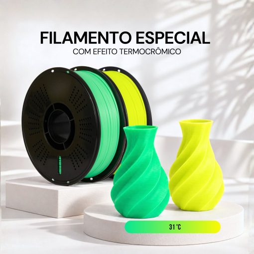 Filamento PLA Termocrômico Verde / Amarelo - Imagem 9